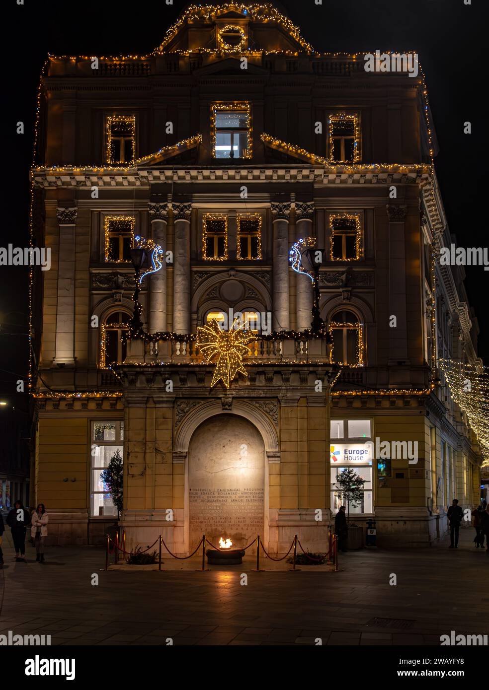Stroll Through Festive Sarajevo: Soaking in the City's Holiday Atmosphere Stock Photo