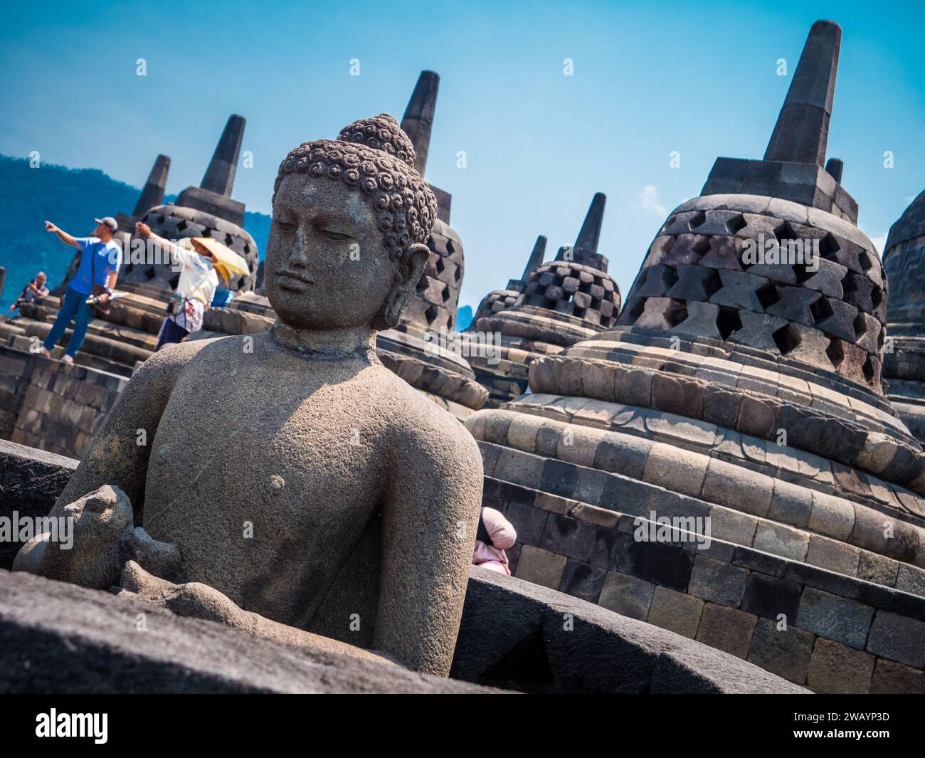 Borobudur temple steps hi-res stock photography and images - Alamy
