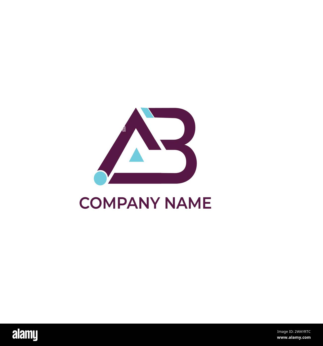 AB COMBINATION LETTER LOGO FOR COMPANY WITH PURPLE AND SKY BLUE COLOR