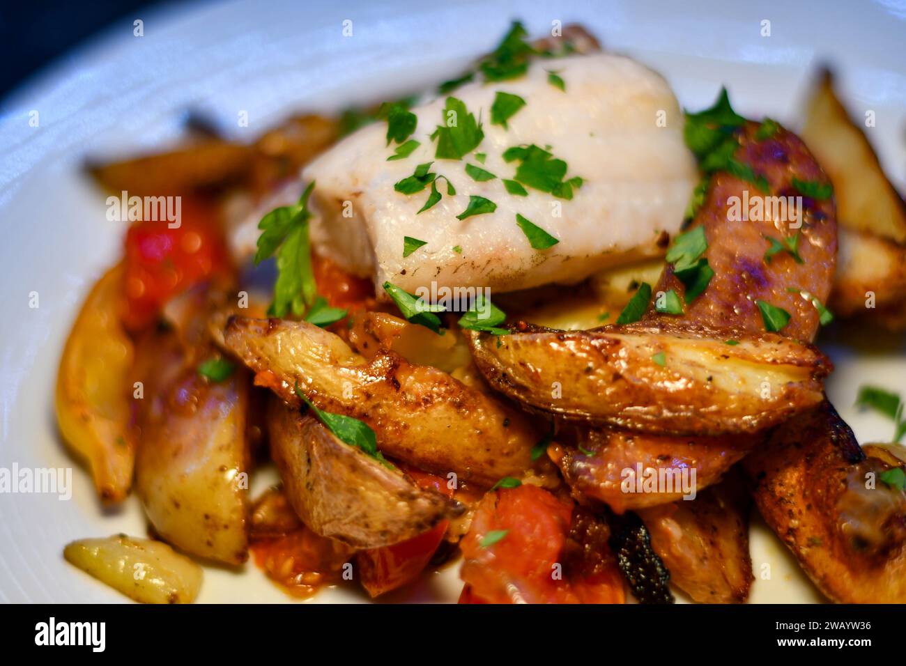 healthy fish and chips Stock Photo Alamy