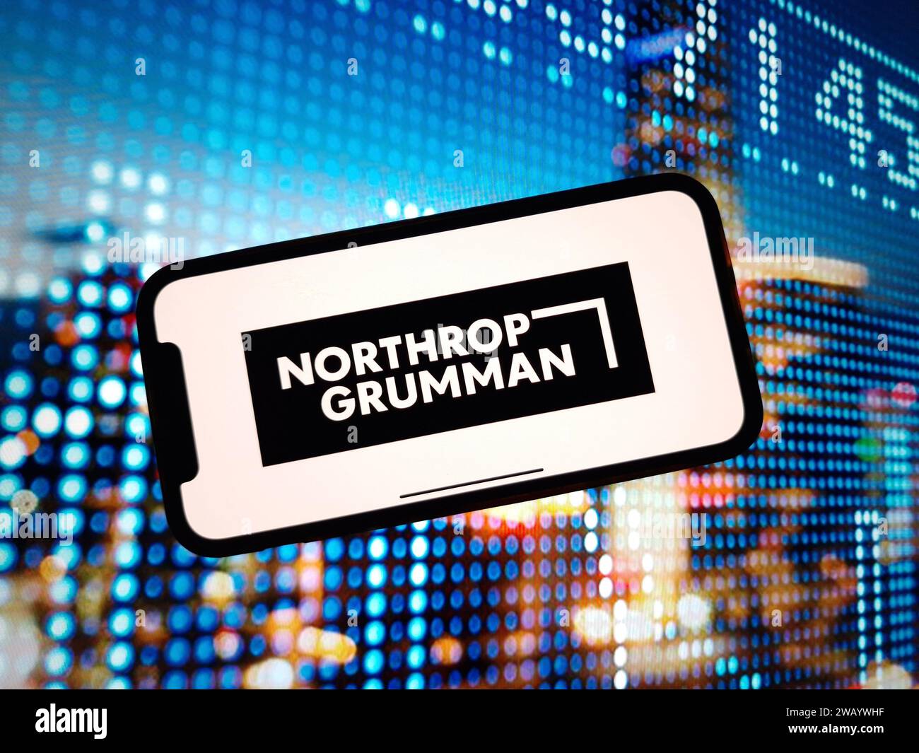 Konskie, Poland - January 07, 2024: Northrop Grumman company logo displayed on mobile phone screen Stock Photo