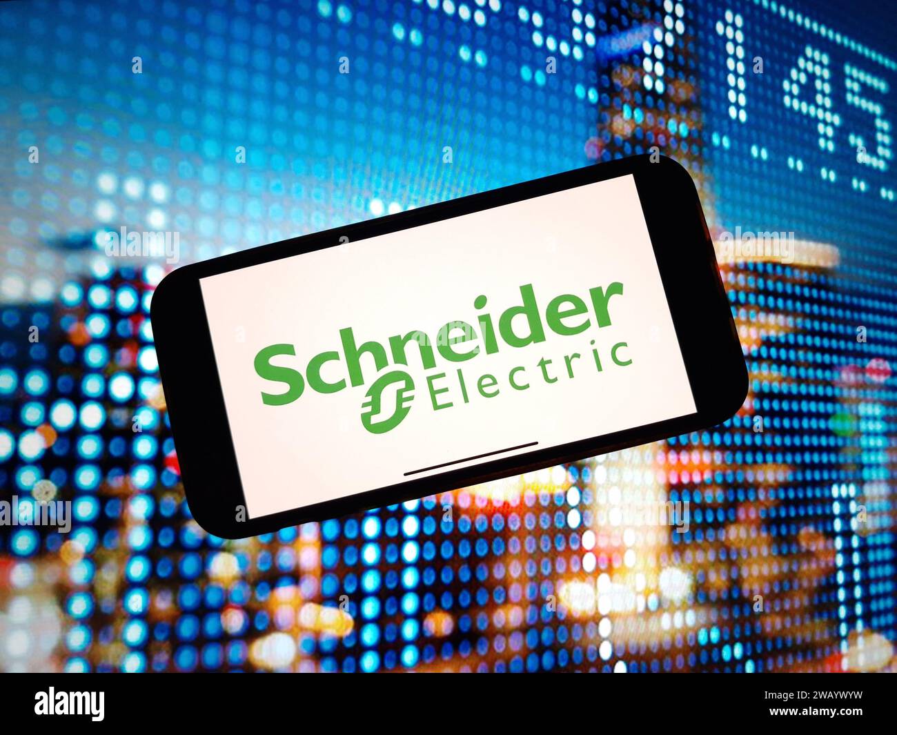 Konskie, Poland January 07, 2024 Schneider Electric company logo