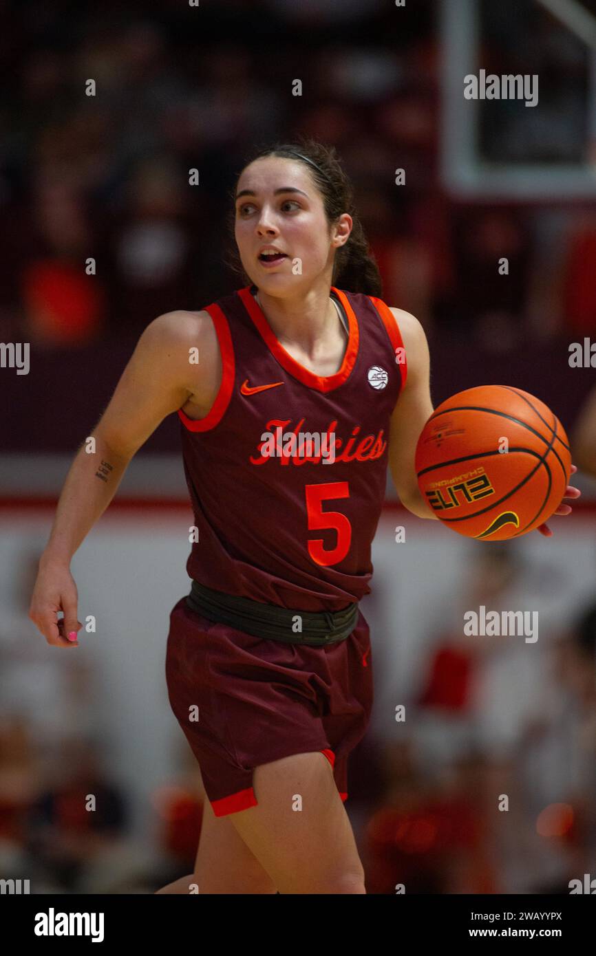 Blacksburg, VA, USA. 7th Jan, 2024. Virginia Tech Hokies guard