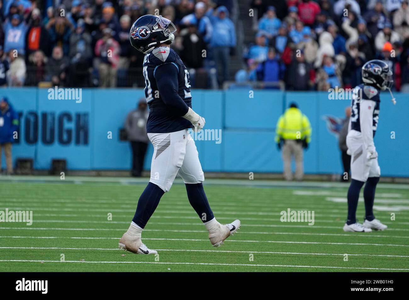 Tennessee Titans defensive tackle Ross Blacklock (90) celebrates a ...
