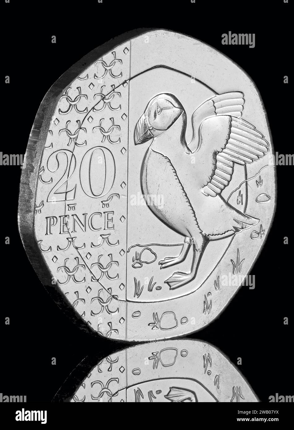 The Puffin 20 pence coin in the 2024 Definitive Annual Coin Set featuring the first coin