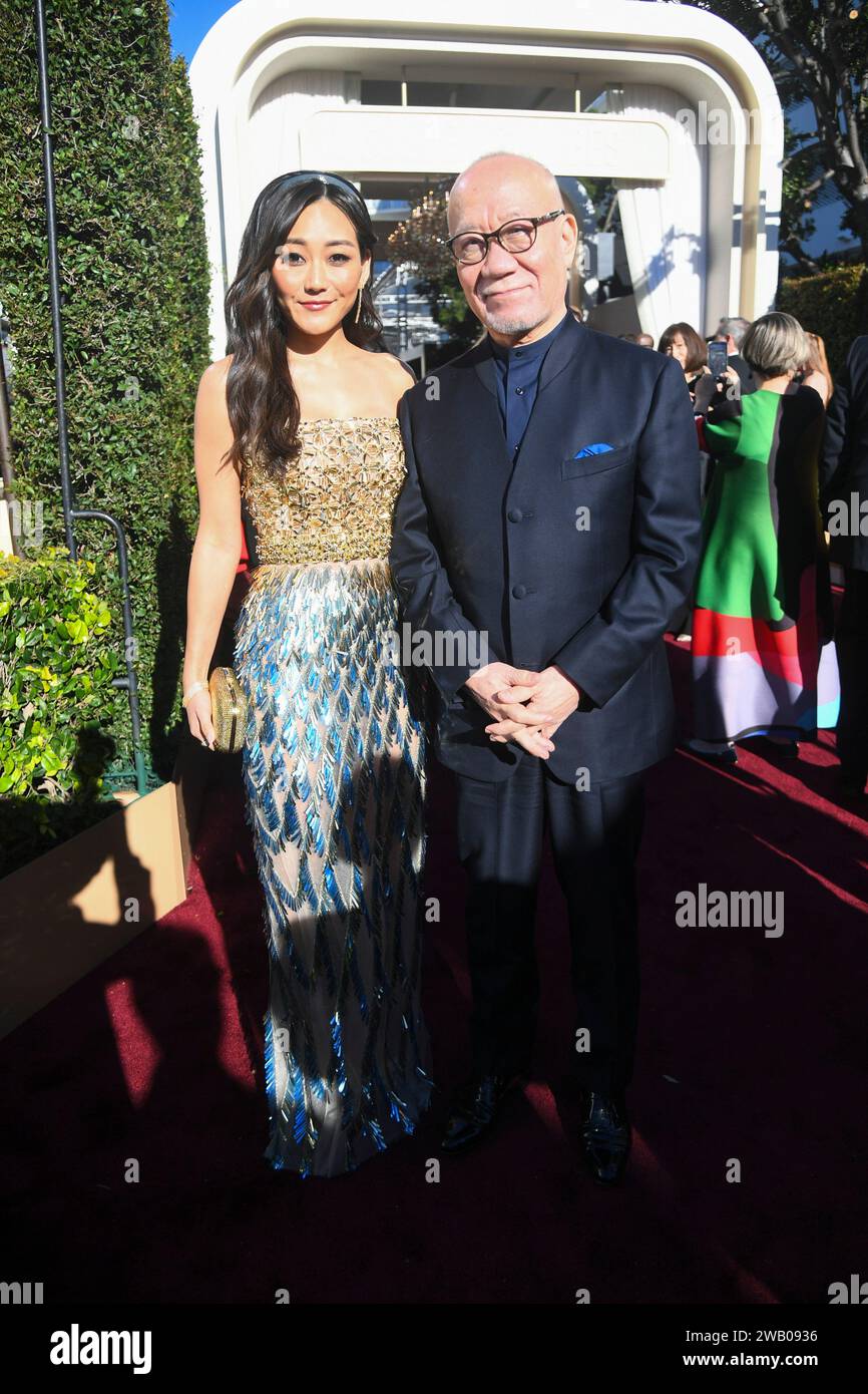 Karen Fukuhara and Joe Hisaishi at the 81st Golden Globe Awards held at