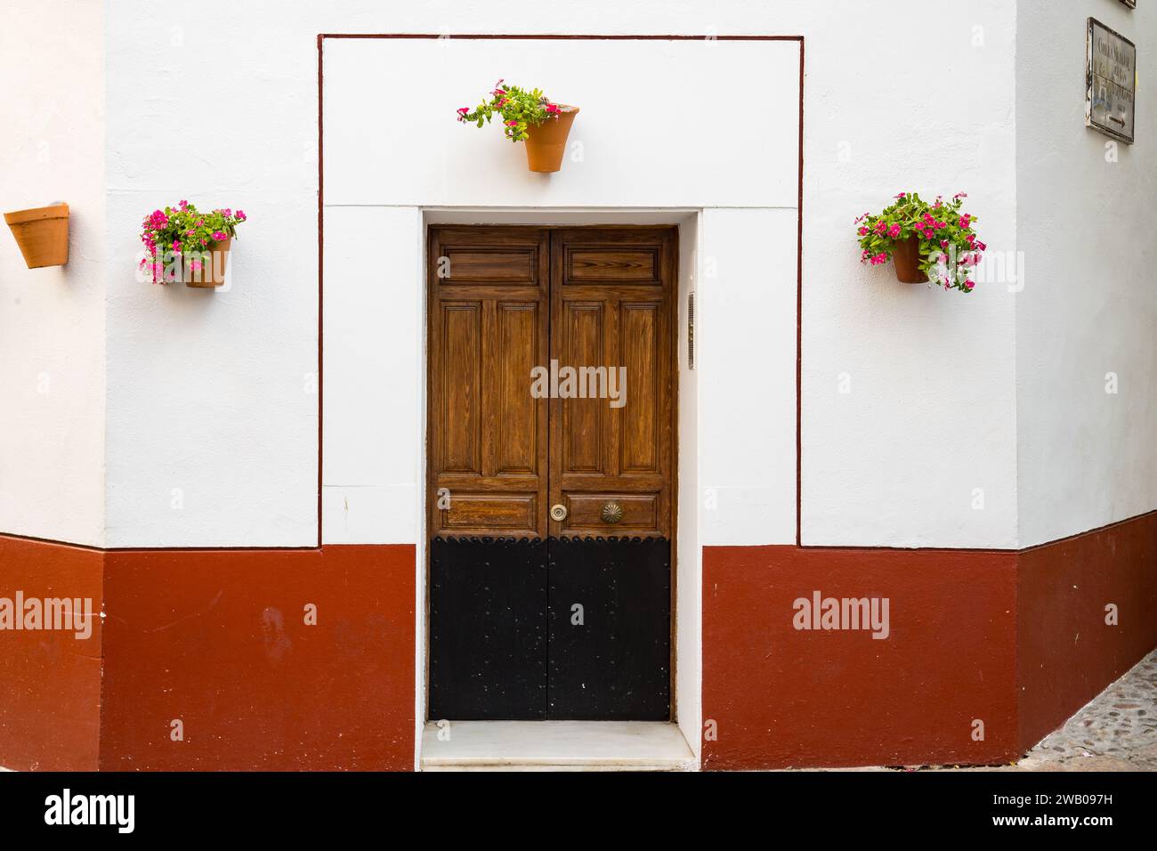 Beautiful doorway along a street in Cordoba, Spain Stock Photo