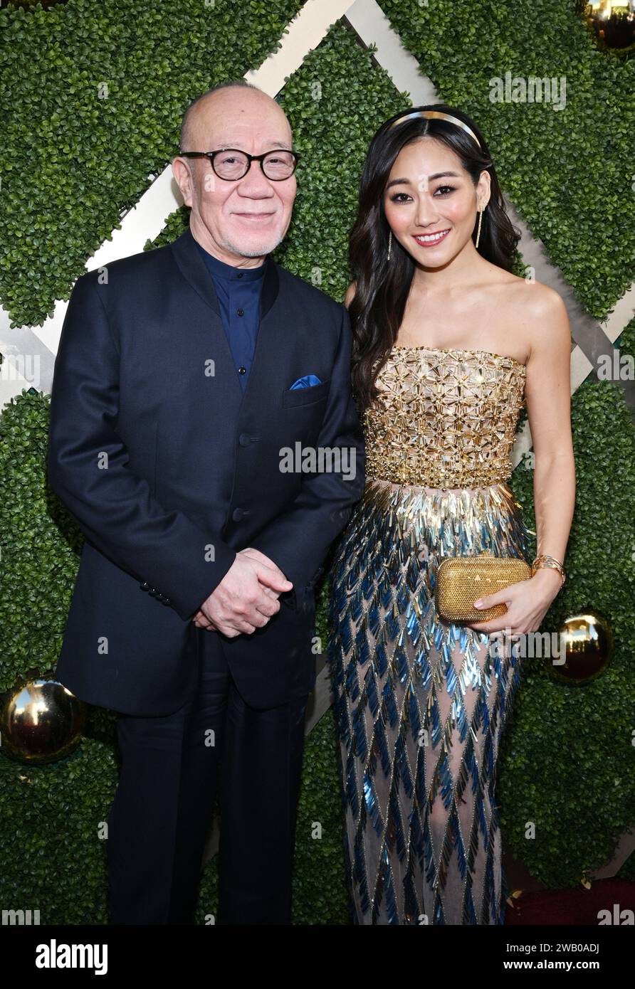 Joe Hisaishi and Karen Fukuhara at the 81st Golden Globe Awards held at