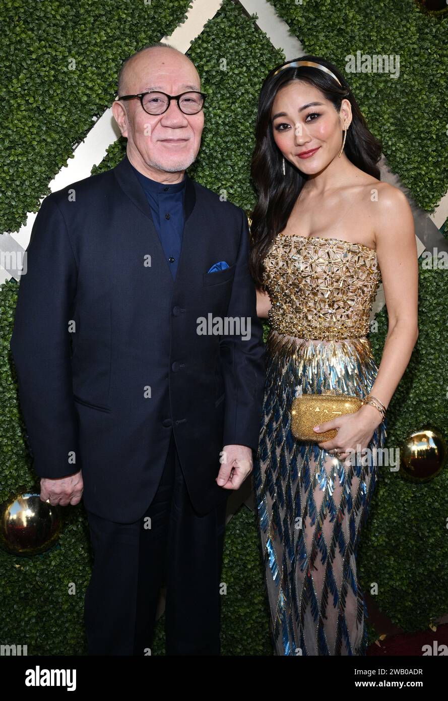 Joe Hisaishi and Karen Fukuhara at the 81st Golden Globe Awards held at