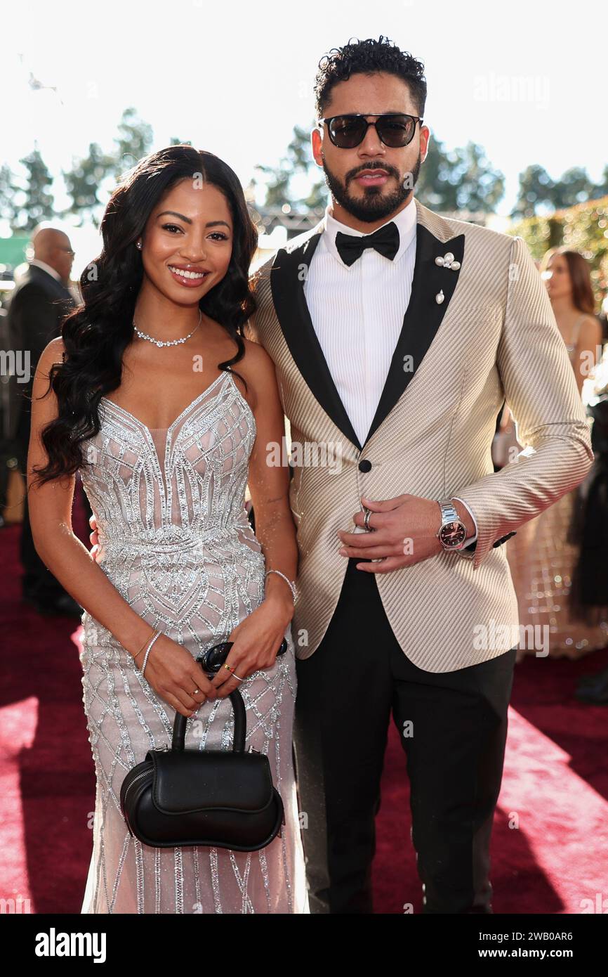 Camille Hyde and Michael Evans Behling at the 81st Golden Globe Awards