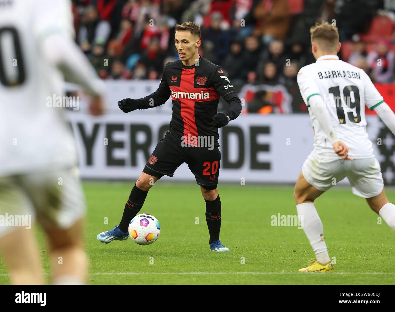 Leverkusen, Deutschland. 07th Jan, 2024. Alejandro Grimaldo (Bayer