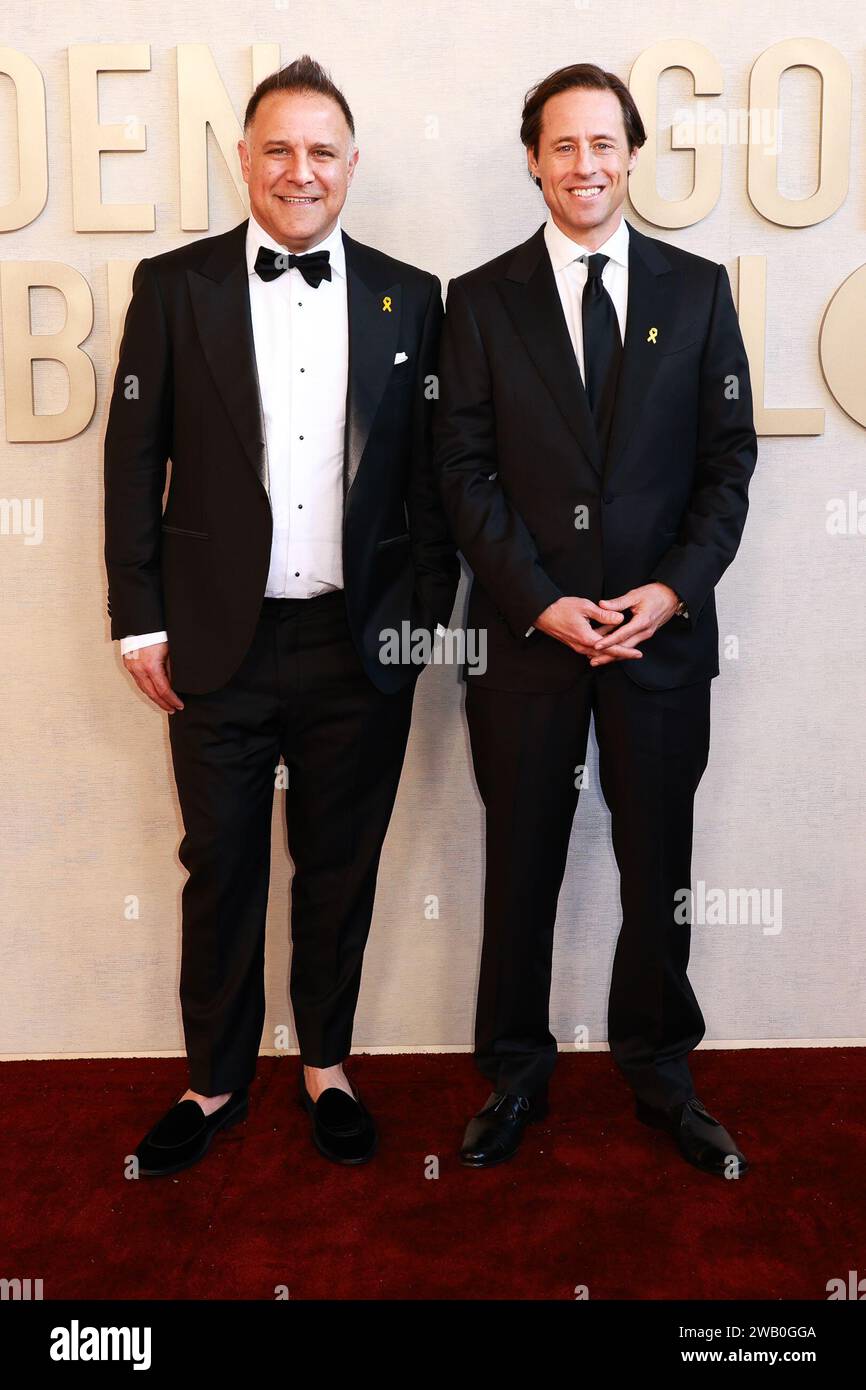 Beverly Hills, United States. 07th Jan, 2024. Jon Weinbach and Jesse Sisgold at the 81st Golden Globe Awards held at the Beverly Hilton Hotel on January 7, 2024 in Beverly Hills, California. Credit: PMC/Alamy Live News Stock Photo