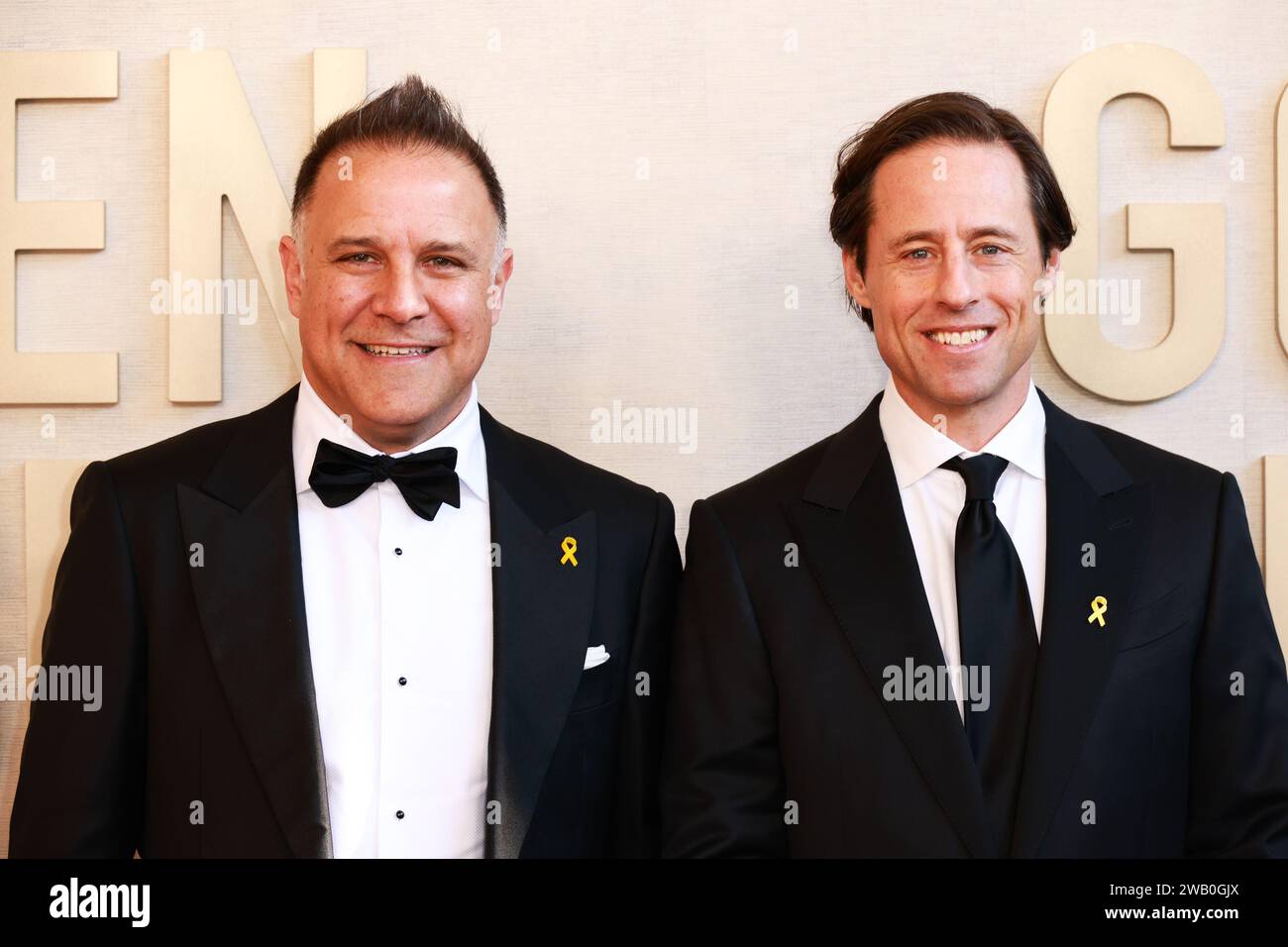 Beverly Hills, United States. 07th Jan, 2024. Jon Weinbach and Jesse Sisgold at the 81st Golden Globe Awards held at the Beverly Hilton Hotel on January 7, 2024 in Beverly Hills, California. Credit: PMC/Alamy Live News Stock Photo
