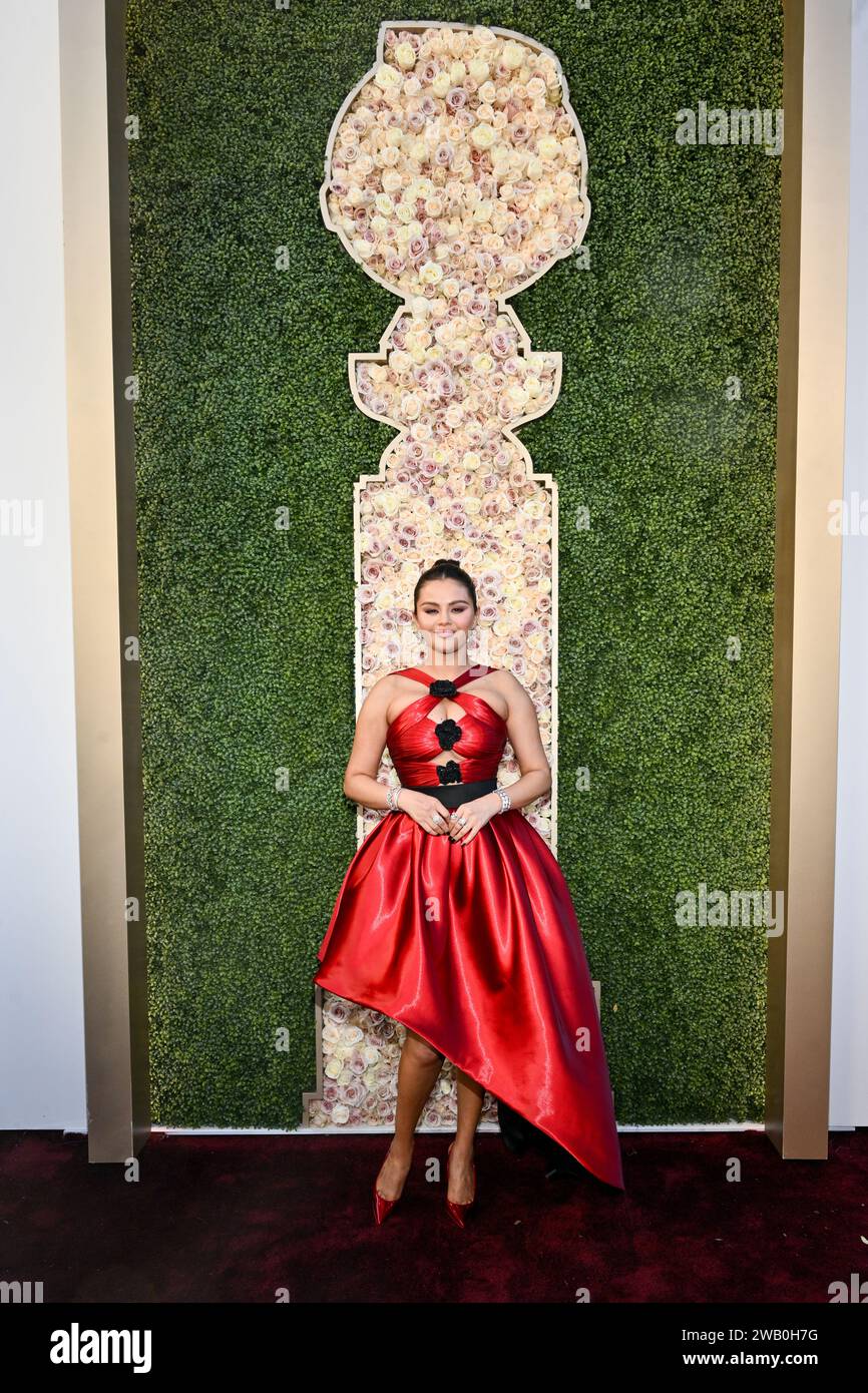Selena Gomez at the 81st Golden Globe Awards held at the Beverly Hilton