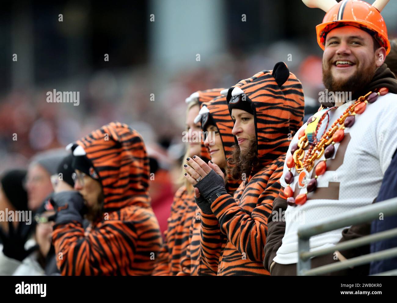 Cincinnati. Ohio, USA. 07th Jan, 2024. Cincinnati Bengals fans and Cleveland Browns fans during their game at Paycor Stadium on Sunday, January 7, 2024 in Cincinnati. Ohio Photo by John Sommers II/UPI Credit: UPI/Alamy Live News Stock Photo