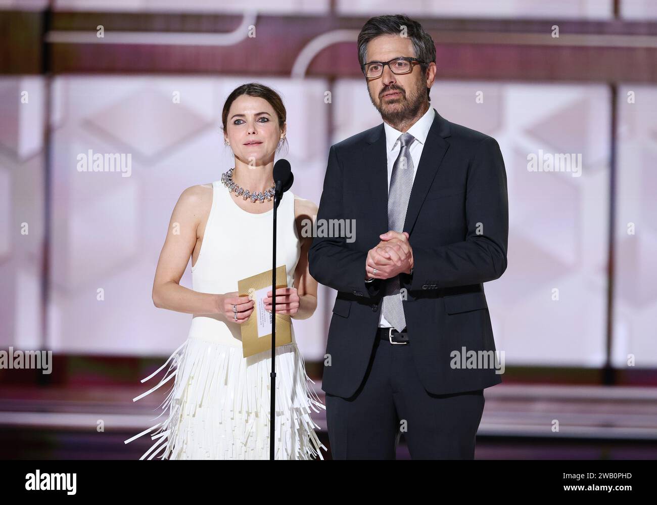 Beverly Hills, United States. 07th Jan, 2024. Keri Russell and Ray Romano at the 81st Golden Globe Awards held at the Beverly Hilton Hotel on January 7, 2024 in Beverly Hills, California. Credit: PMC/Alamy Live News Stock Photo