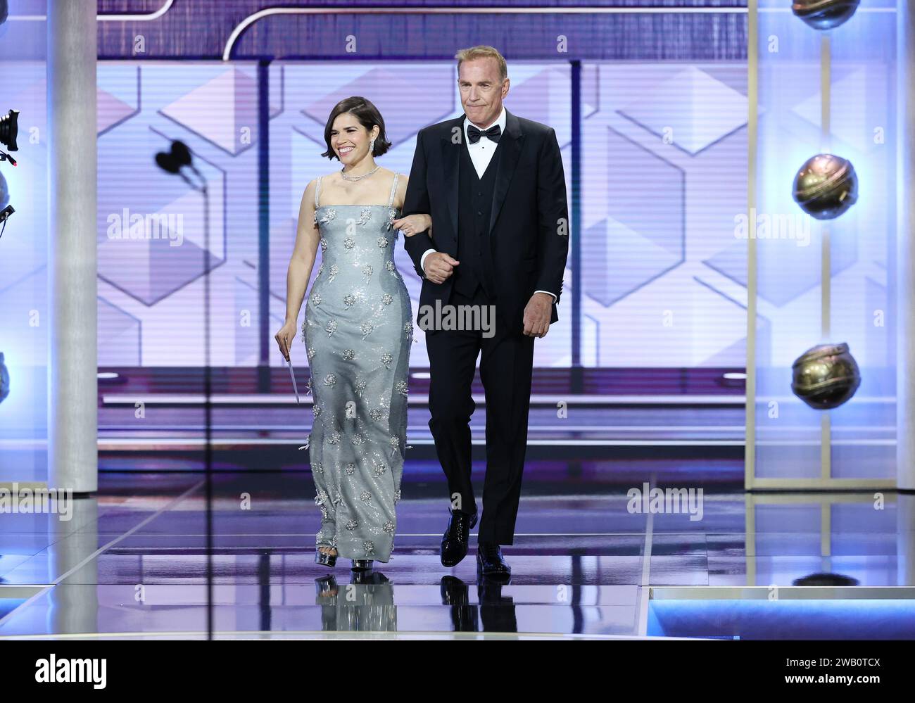 Beverly Hills, United States. 07th Jan, 2024. America Ferrera and Kevin