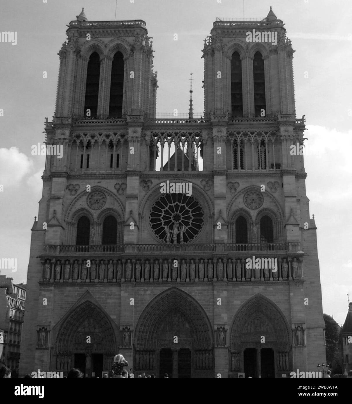 Notre Dame towers before the great fire, Stock Photo