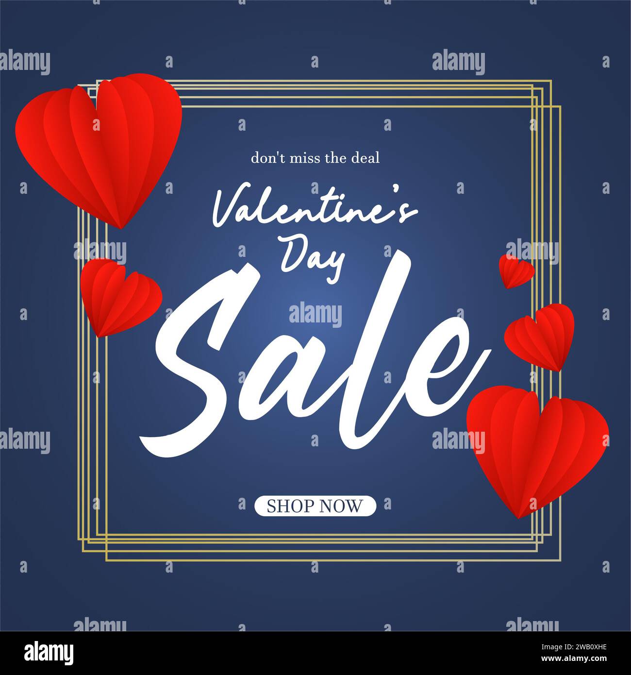 Valentine's day sale banner. Big sale valentine's day advertising