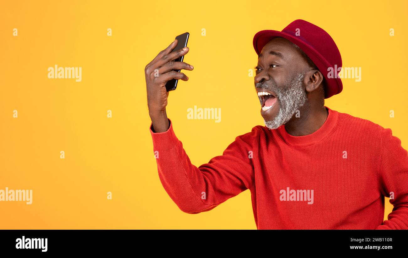 Happy african american senior man hi-res stock photography and images ...