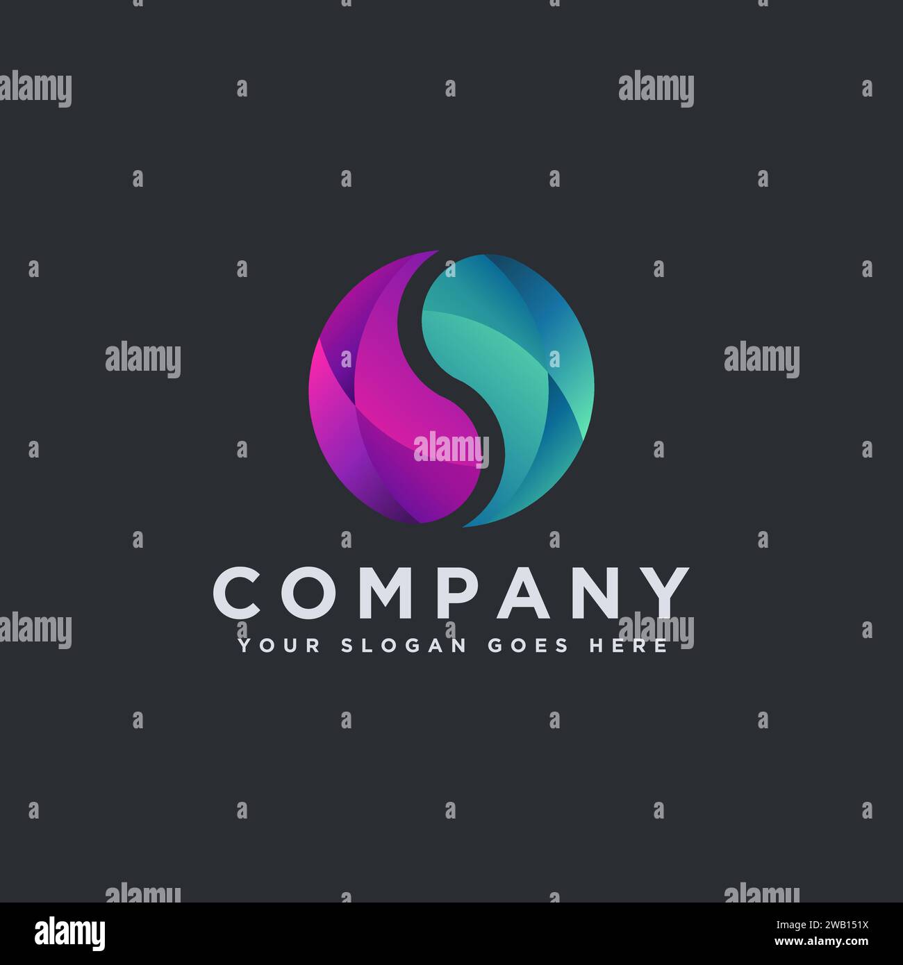 Abstract modern Letter S logo icon vector template on dark background Stock Vector