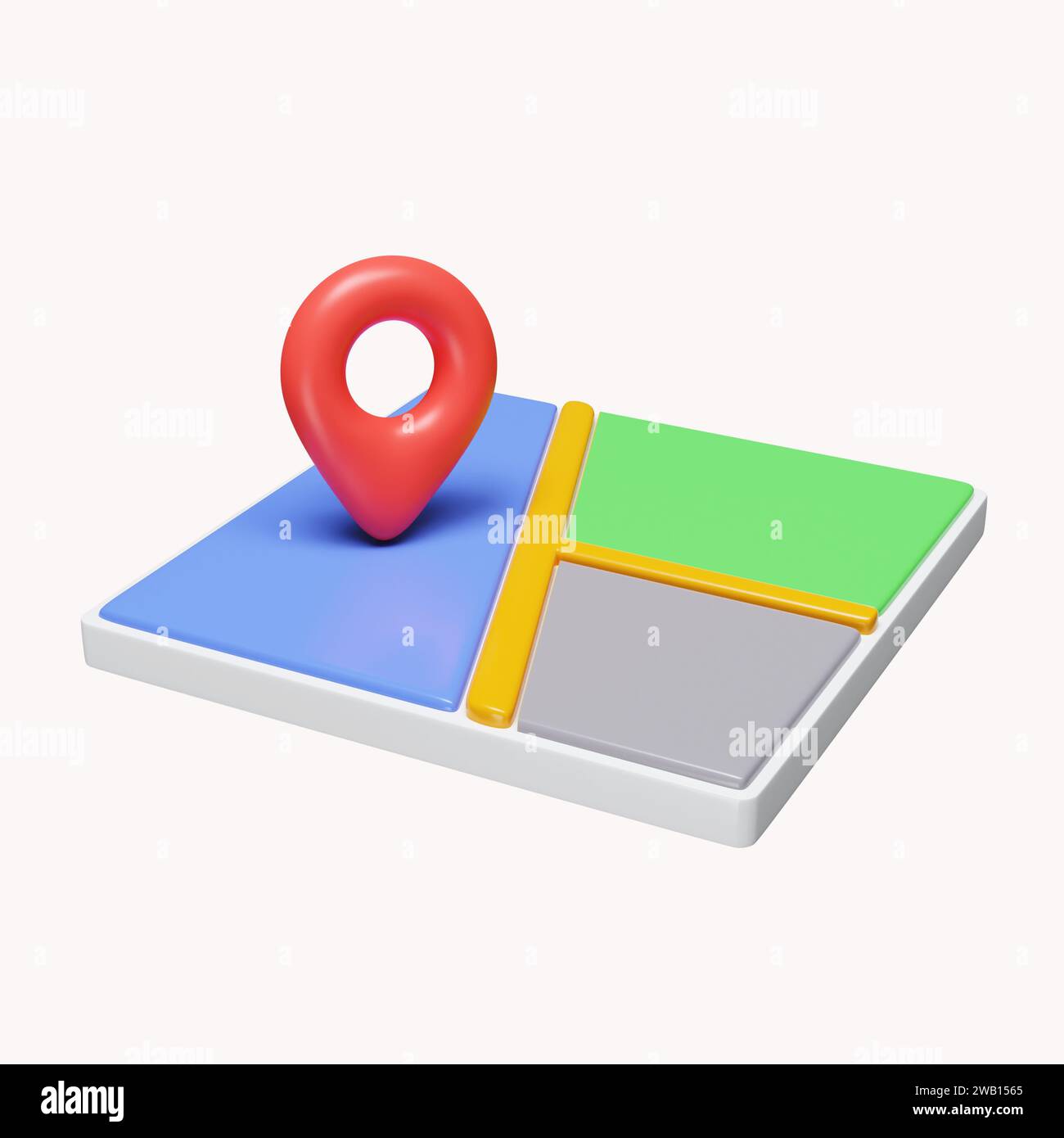 3d Pin location icon on map. Online order tracking. Location mark on