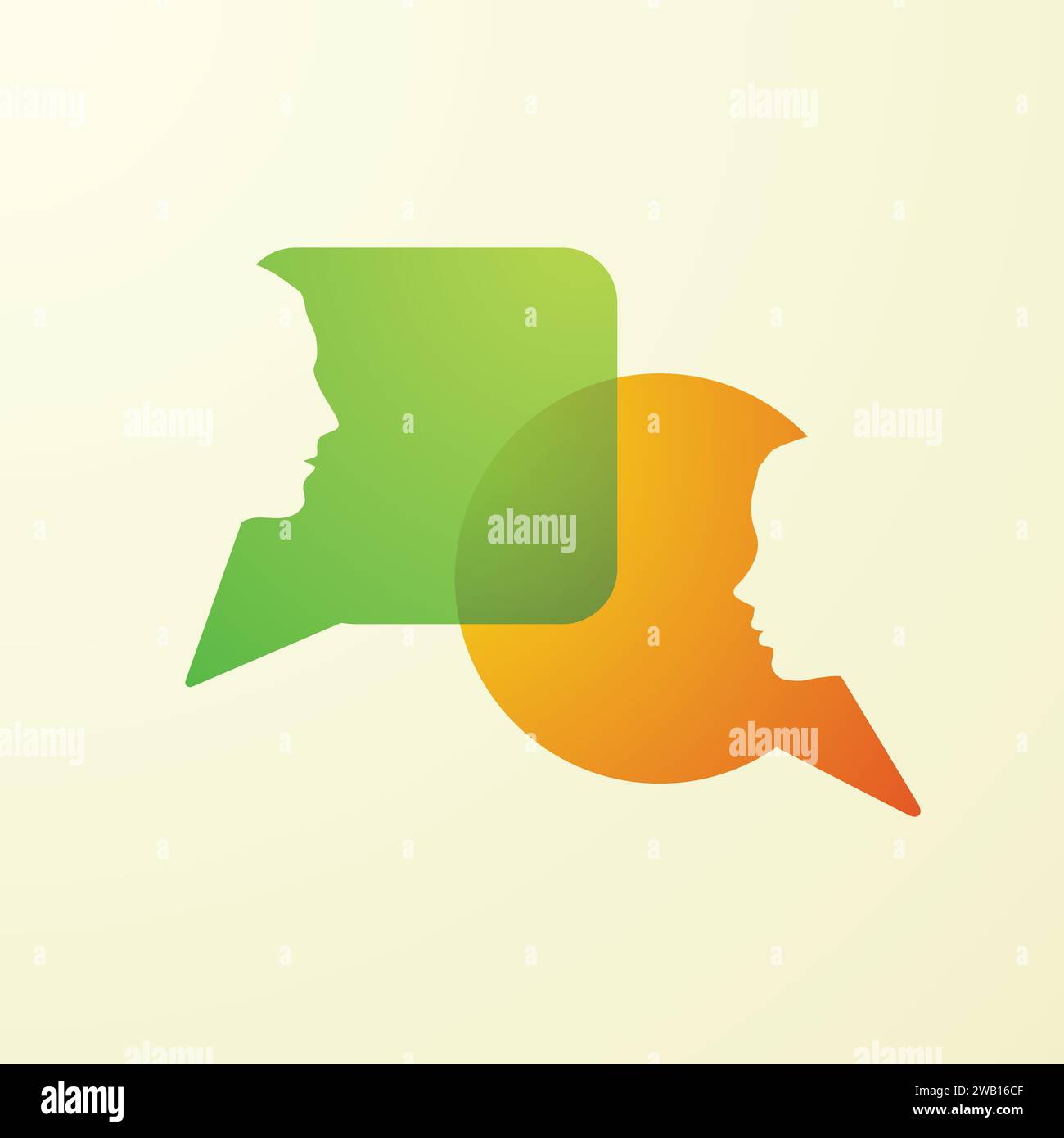 Human heads speech bubbles Stock Vector Image & Art - Alamy