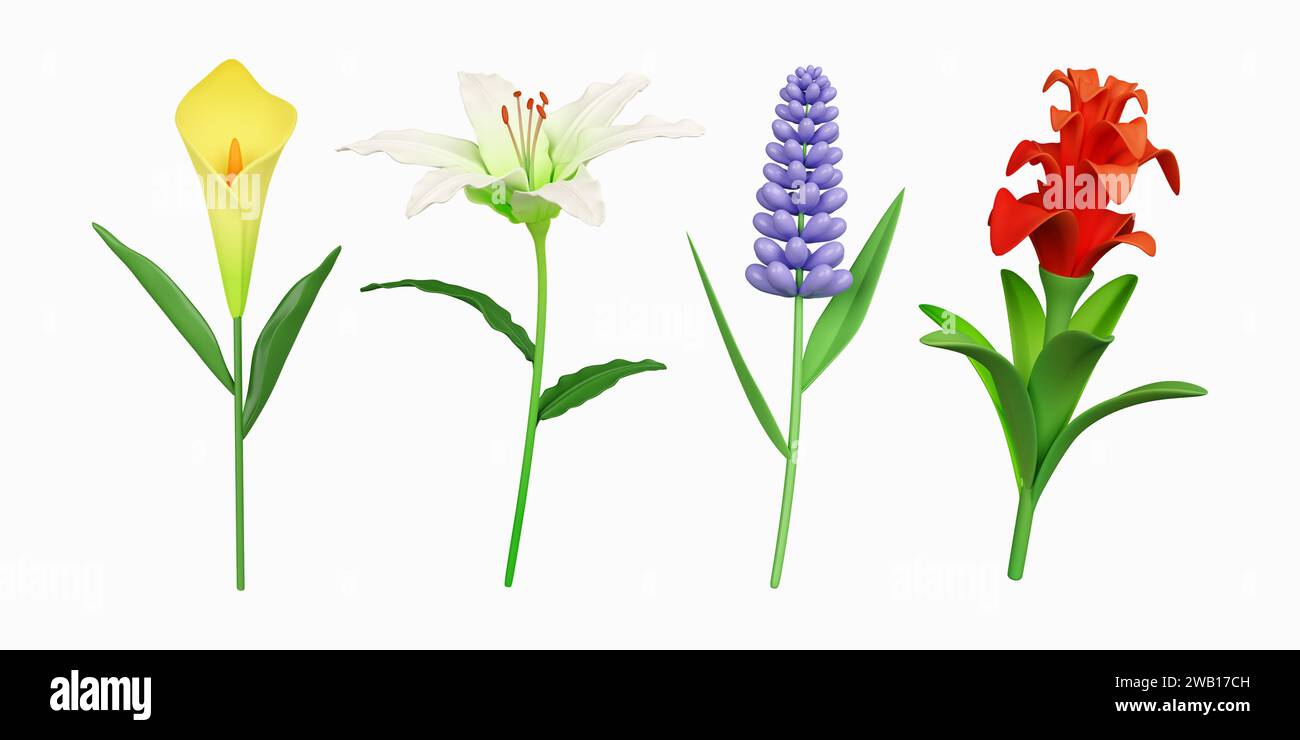 3d rendering flower blooming path hi-res stock photography and images ...