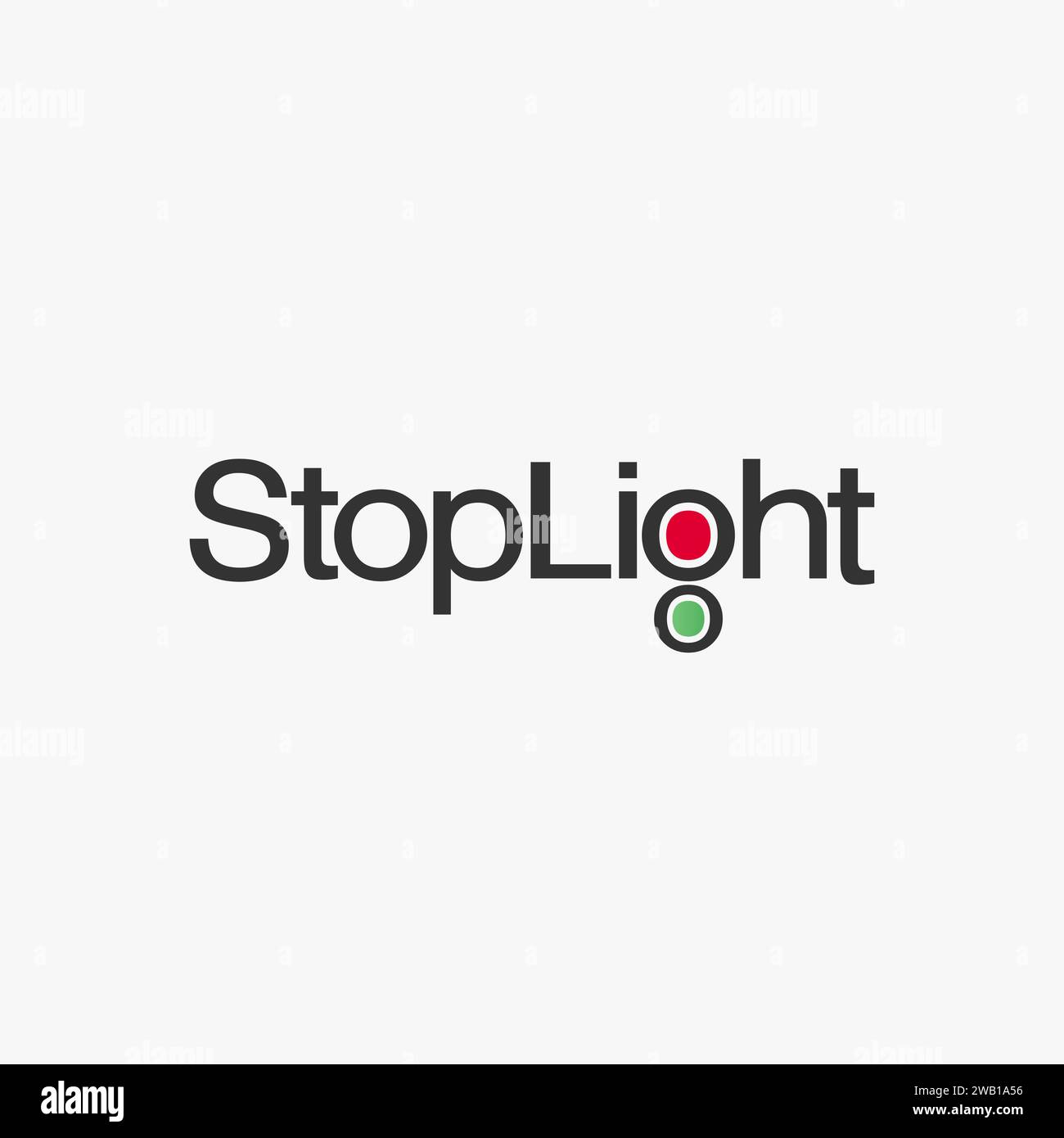 word mark stoplight logo vector template on white background, traffic light sign logo Stock