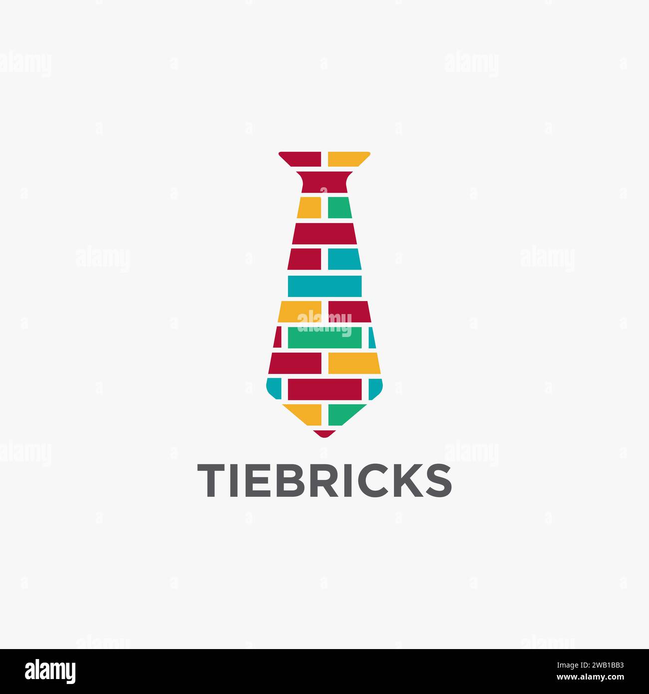 Bricks tie Logo icon vector template on white background Stock Vector
