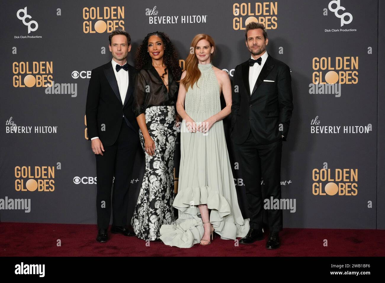 Gabriel Rafferty Patrick J. Adams, from left, Gina Torres, Sarah Rafferty, and Gabriel ...