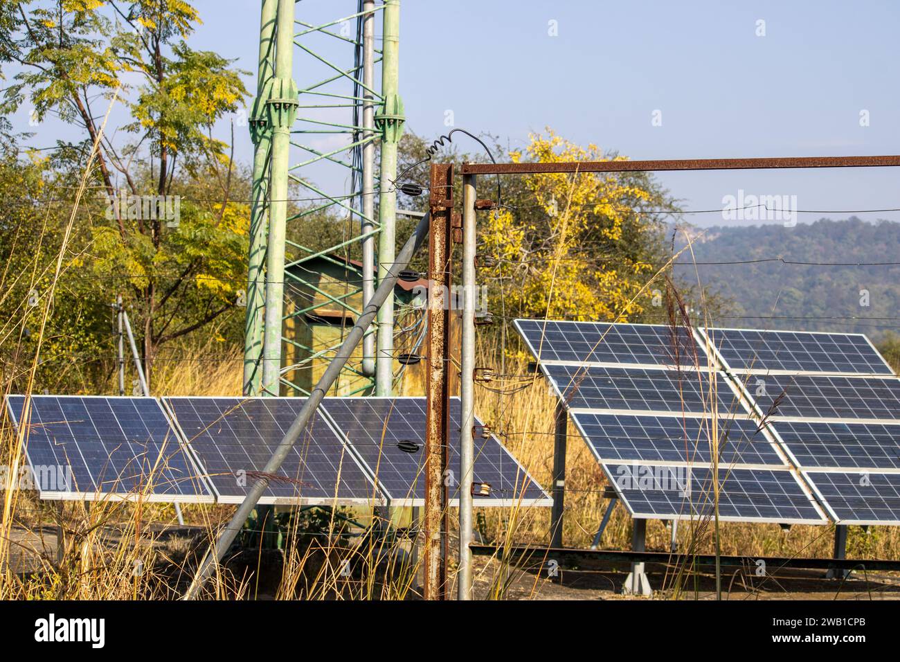 Dehradun,Uttarakhand India-August 17 2023-Illuminating Uttarakhand's future clean energy with the transformative power of solar plates.High quality image  Stock Photo