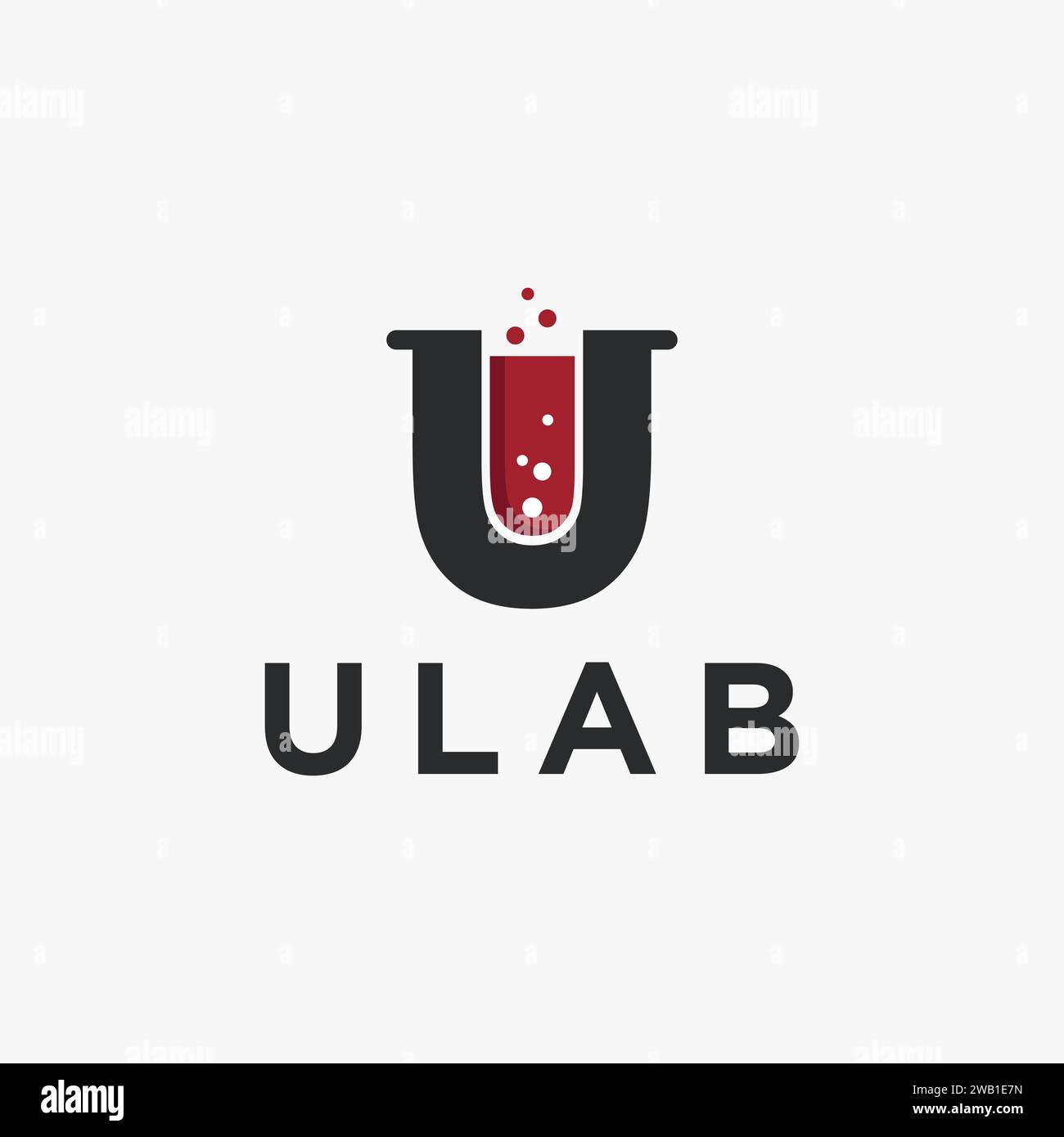 Letter U and beaker laboratory logo icon vector template on white background Stock Vector