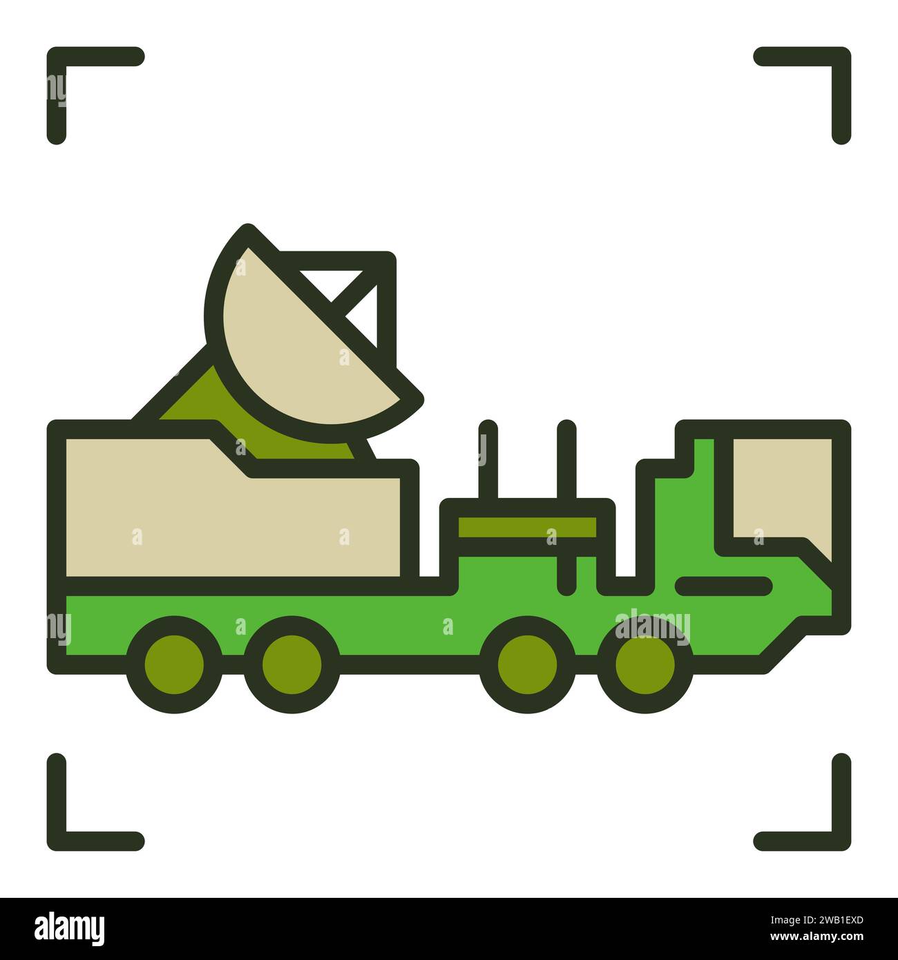 Radar Military Vehicle vector concept colored icon or sign Stock Vector
