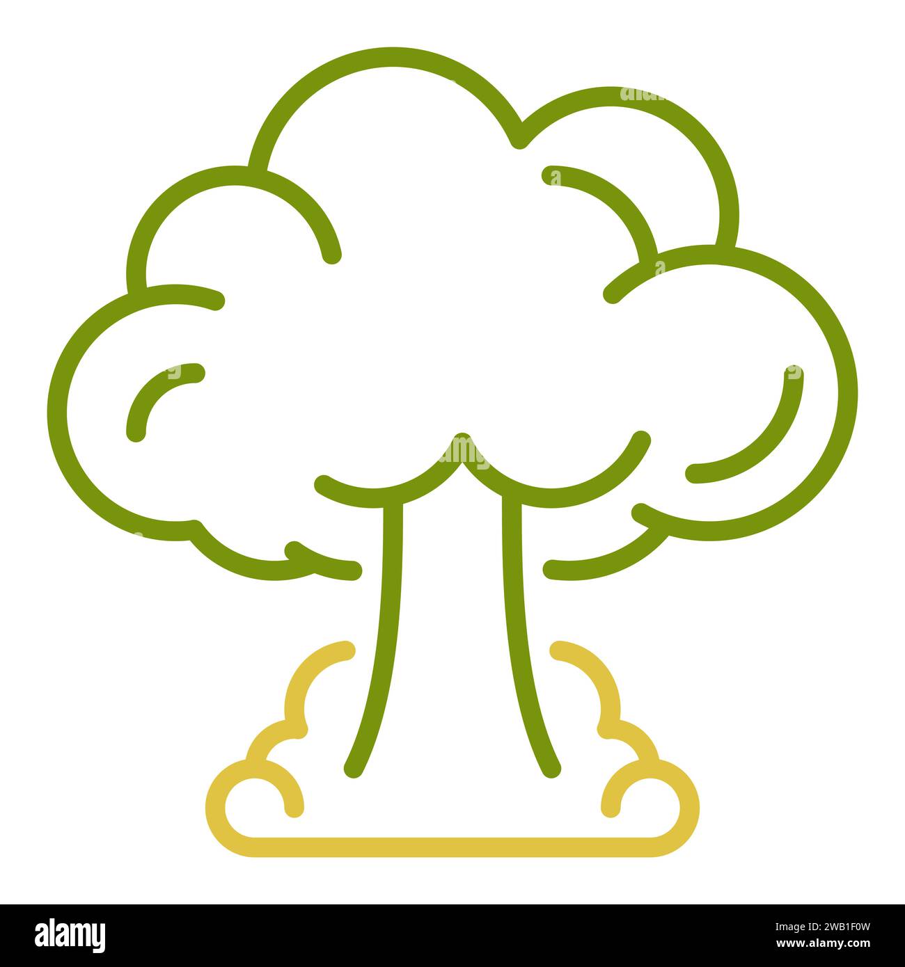 Nuclear Bomb Explosion vector concept colored icon - Nuclear Mushroom sign Stock Vector
