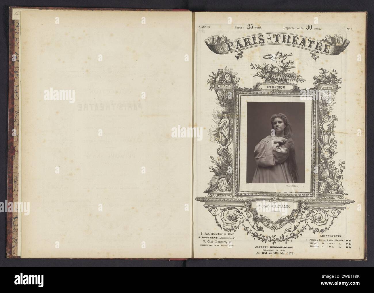 Portrait of Marie Caroline Miolan-Carvalho as Marguerite in Faust, c. 1868 - Before 1873 photomechanical print  France paper  adult woman. actress (on the stage) Stock Photo