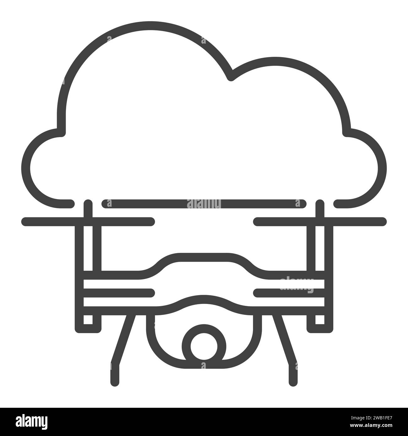 Drone in Cloud vector Quadcopter in Sky concept icon or symbol in ...