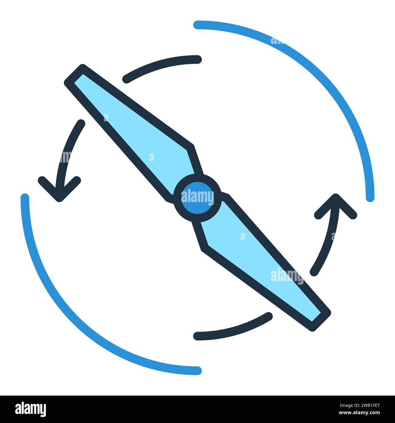 Quadcopter Blade for RC Drone vector Propeller concept colored icon or design element Stock Vector