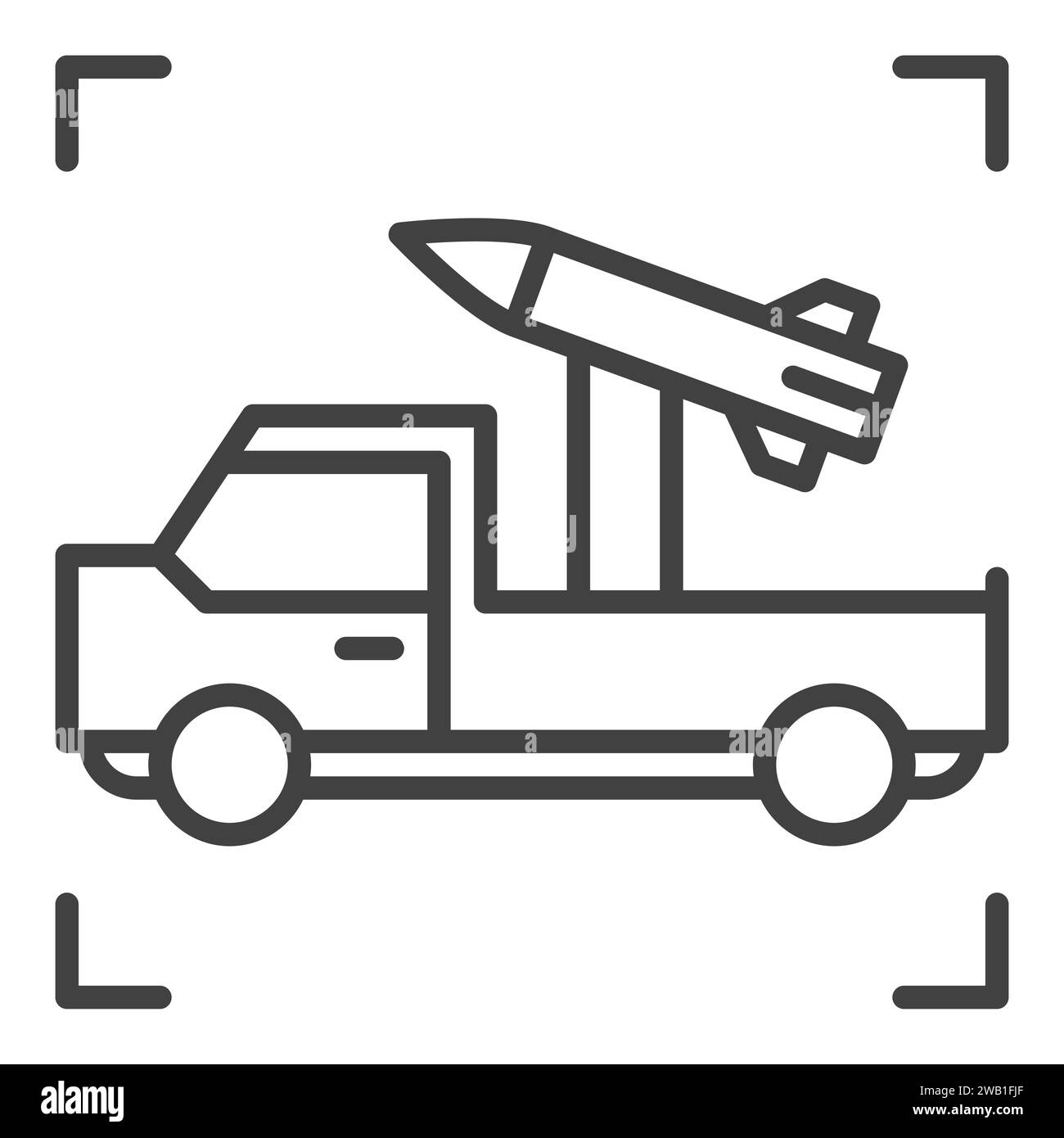 Rocket Truck vector concept thin line icon or symbol Stock Vector