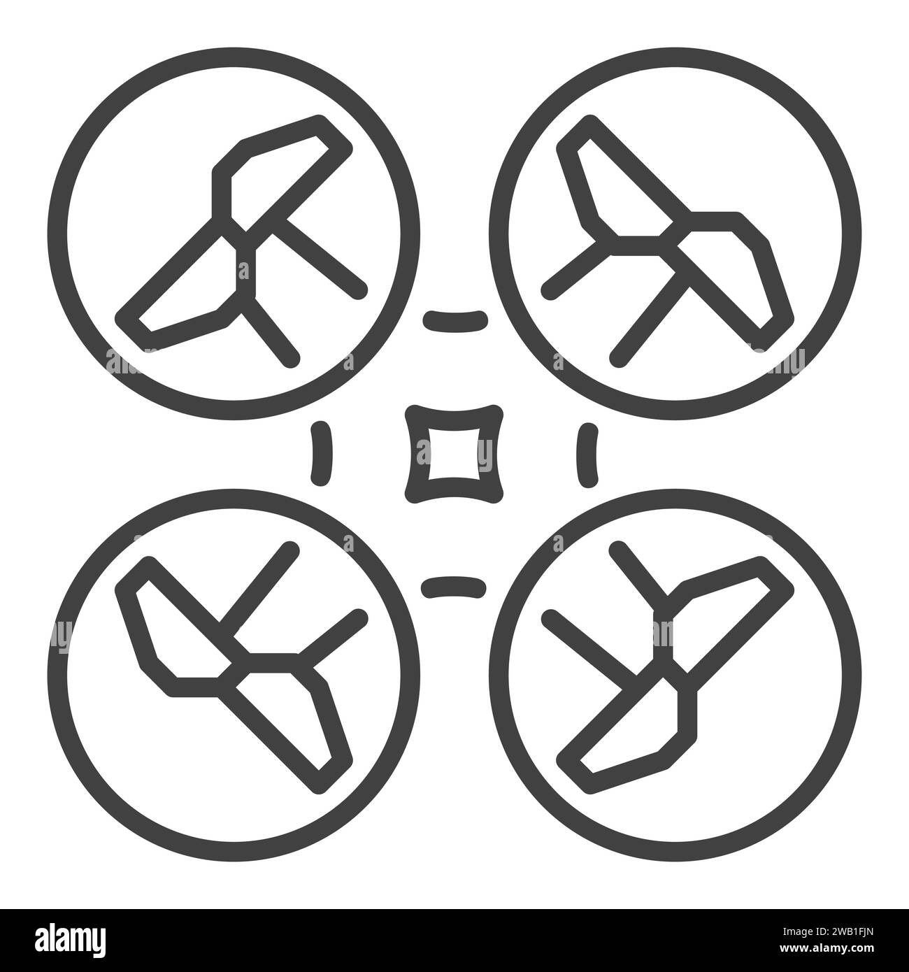 Quadrotor vector Drone concept icon or sign in thin line style Stock ...