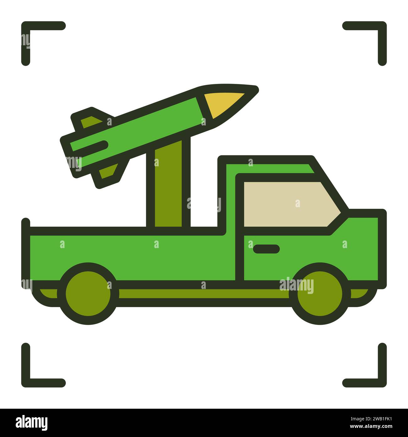 Vehicle with Rocket System vector concept colored icon or sign Stock Vector