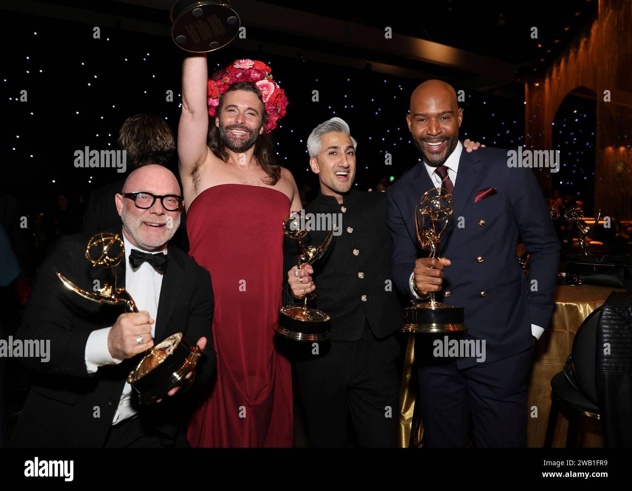 EXCLUSIVE - David Collins, left, Jonathan Van Ness, Tan France, and ...