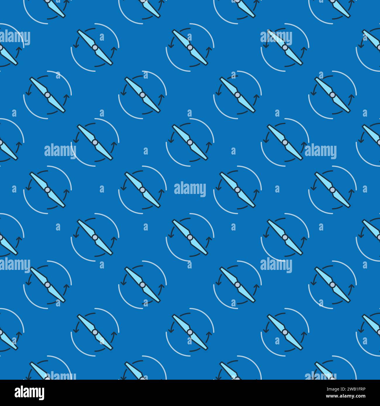Quadcopter Blade for RC Drone vector Propeller concept colored seamless pattern Stock Vector
