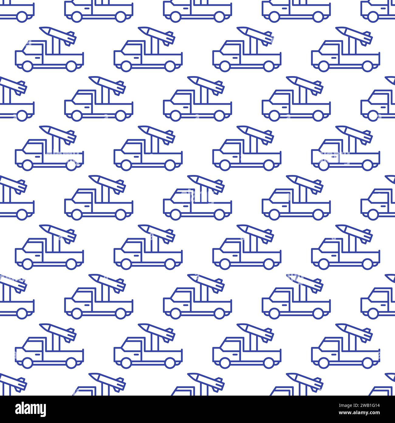 Rocket Truck vector concept minimal thin line seamless pattern Stock Vector