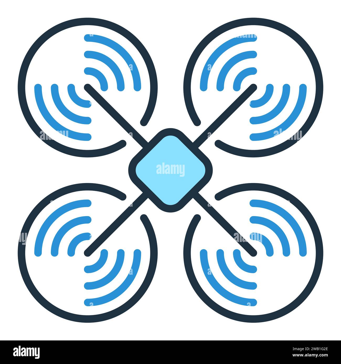 Drone vector Quadcopter concept colored icon or design element Stock Vector