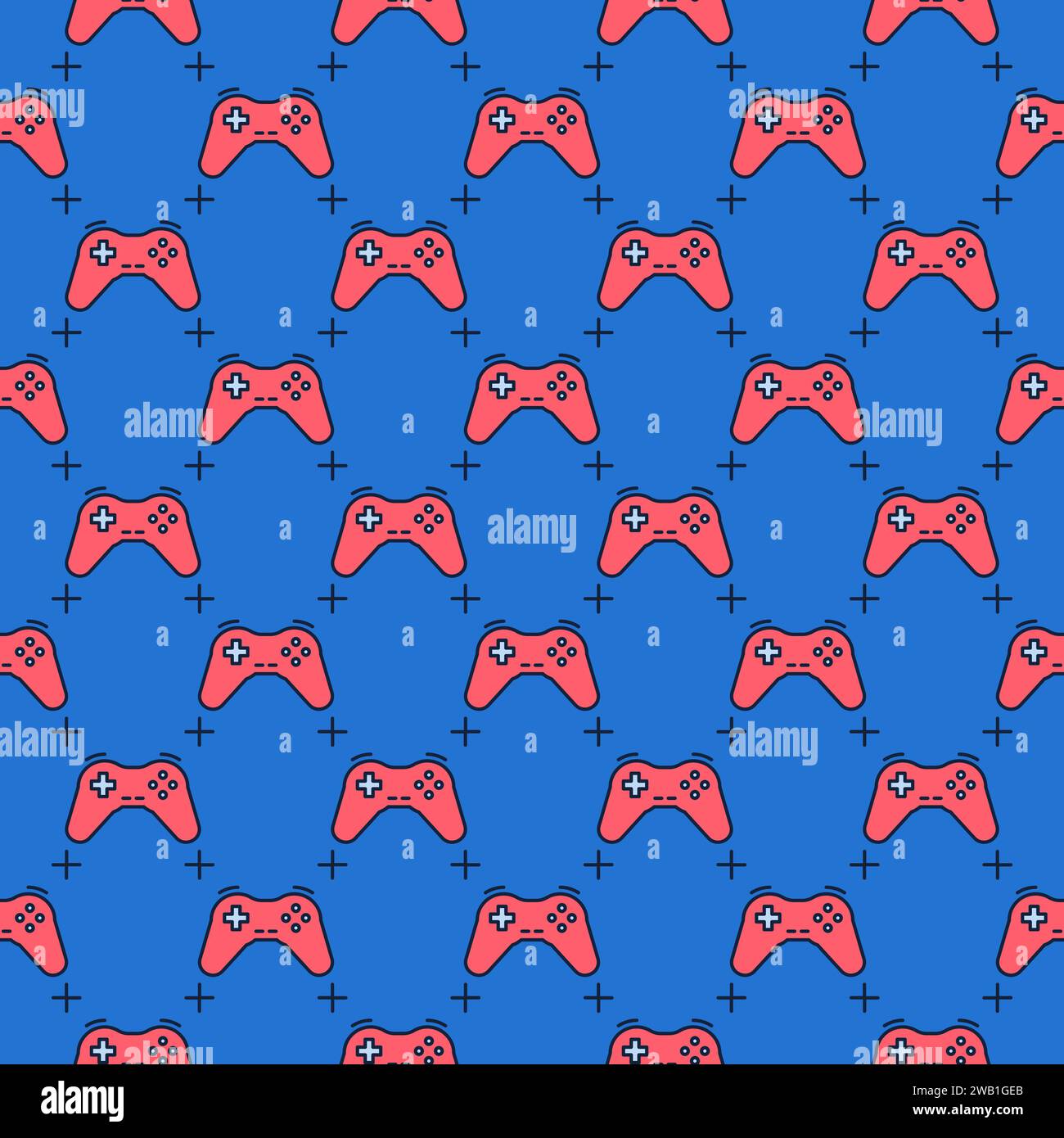 Red Game Controller - Gamepad vector Controlling Device concept blue ...