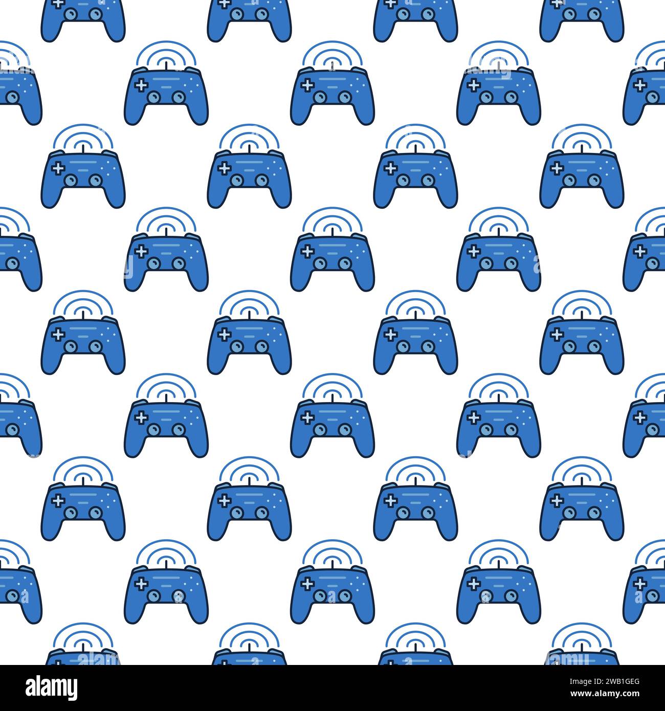 Wireless Game Controller vector Joypad concept colored seamless pattern Stock Vector