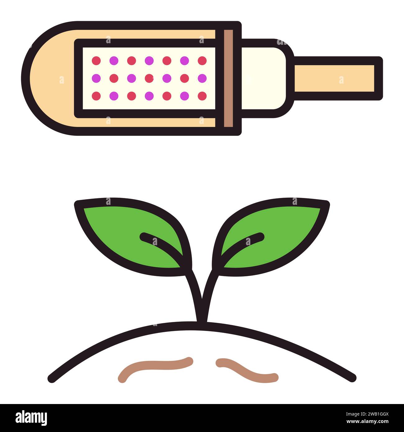 Grow Light Led Bulb vector concept colored icon or design element Stock Vector