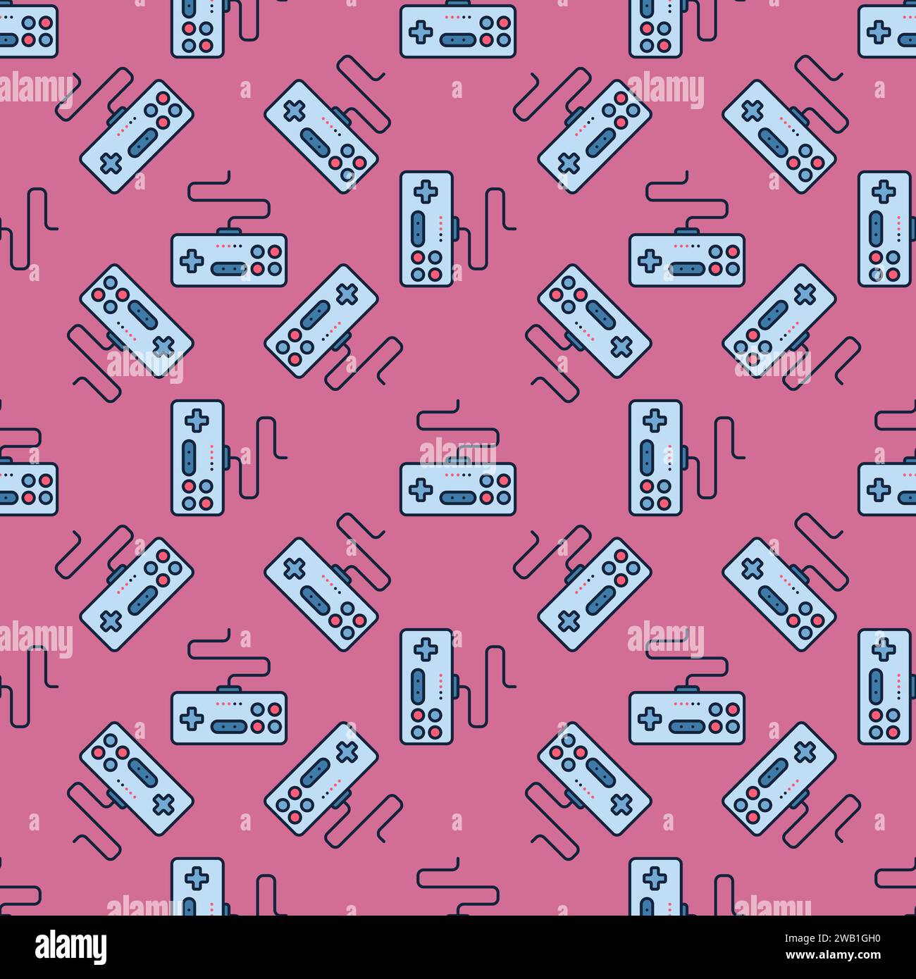 Videogame Controller vector Retro Controlling Wired Device concept ...