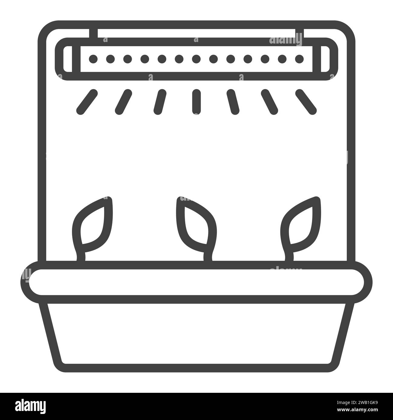 Plants and Grow Light vector Phytolamp concept icon or symbol in outline style Stock Vector